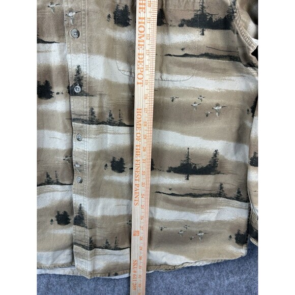 Woolrich Geese Chamois Flannel Button Down Shirt Men’s Sz 2XL Trees Goose - Picture 4 of 8